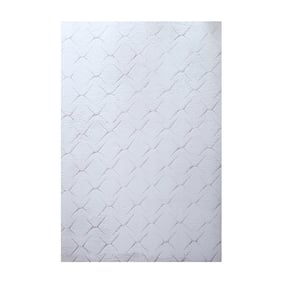 Zacht geometrisch vloerkleed - Vellion Square Wit/Roze - product