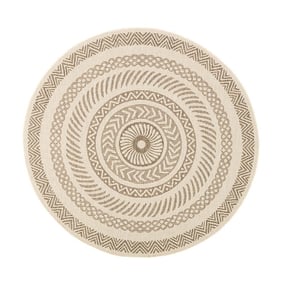 Rond jute buitenkleed - Nomad Aztec Creme - product