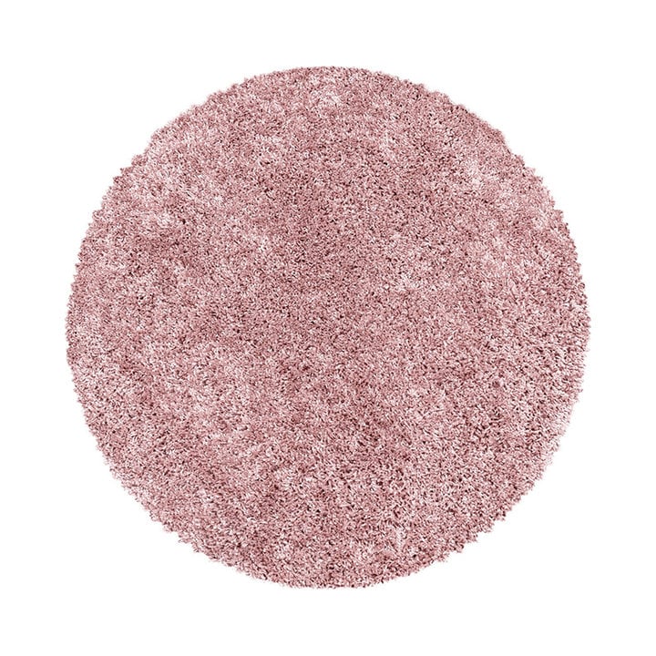 Rond hoogpolig vloerkleed - Softy Roze