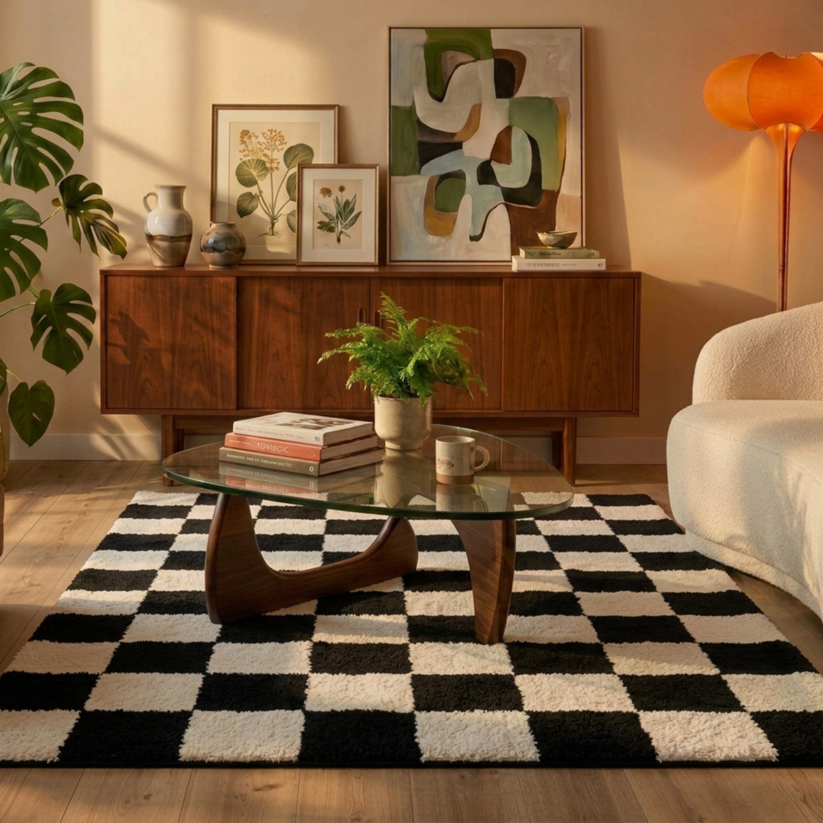 Checkerboard vloerkleed - Blox Zwart