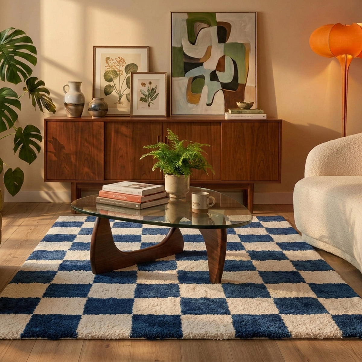 Checkerboard vloerkleed - Blox Blauw