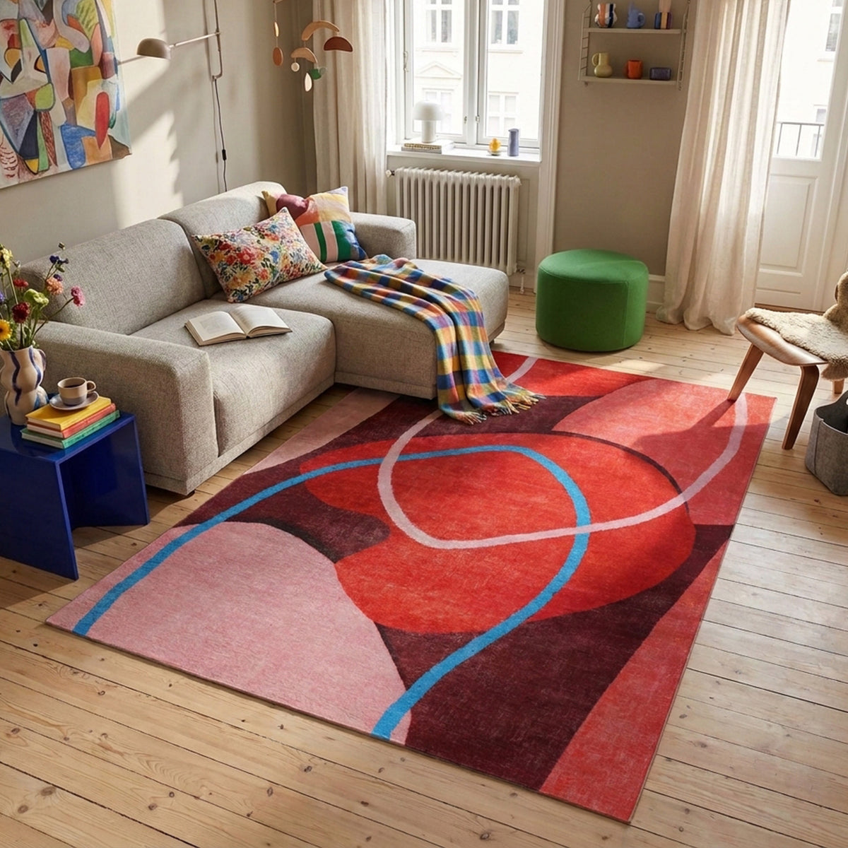 Designer Rug - Rooted Red/Pink