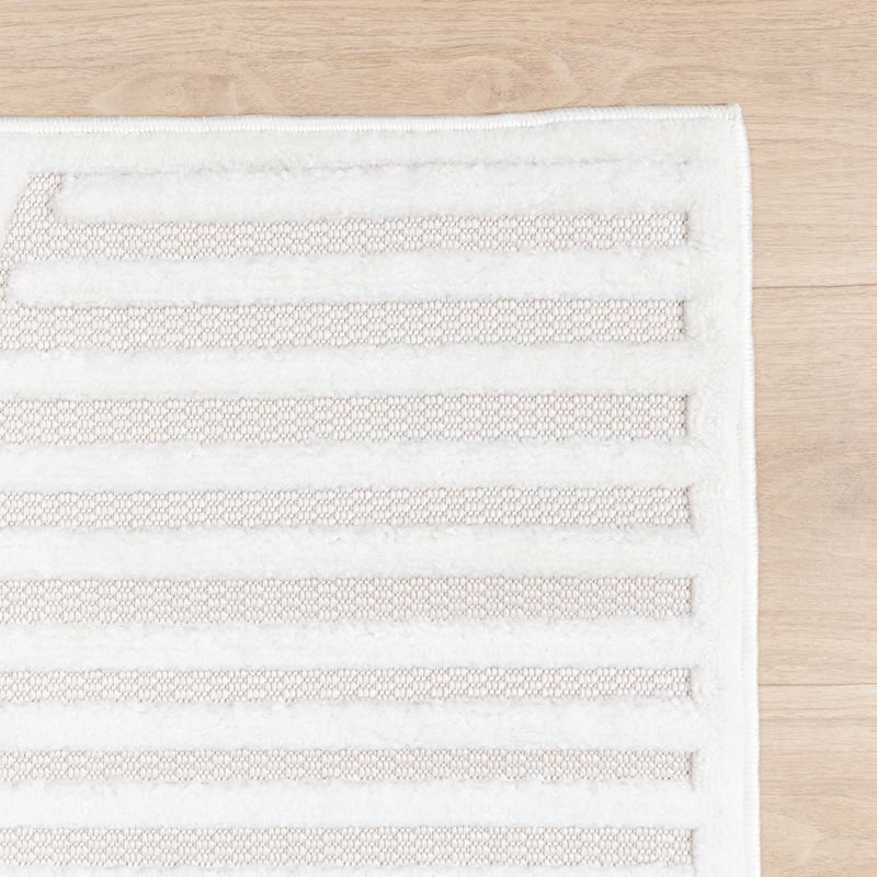 Modern binnen- en buitenkleed - Nori Curves Wit – Volero