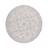 Round Outdoor Rug - Summer Oriental Light Grey