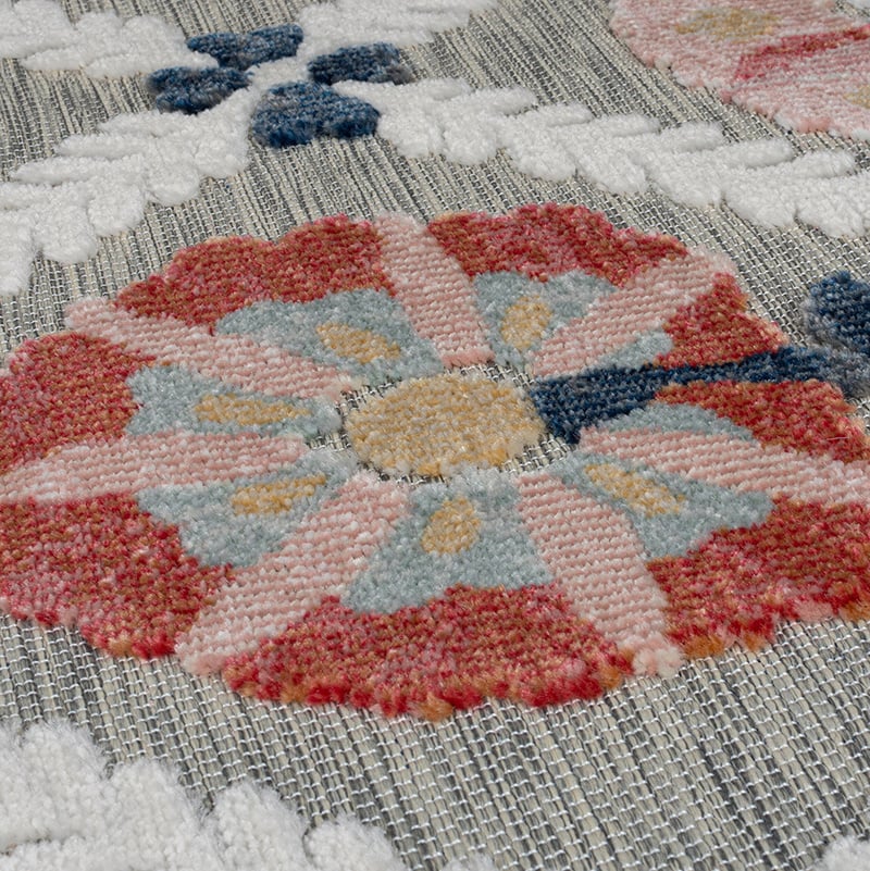 In- & Outdoor rug - Plazo Flora Grey