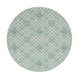 Round Modern Outdoor Rug - Playa Geo Green