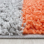 High-pile floor rug - Cube Terracotta