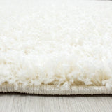 Round High-Pile Rug - Life Cream/White