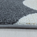 Round Children's Floor Rug - Fleurtje Moon Yellow