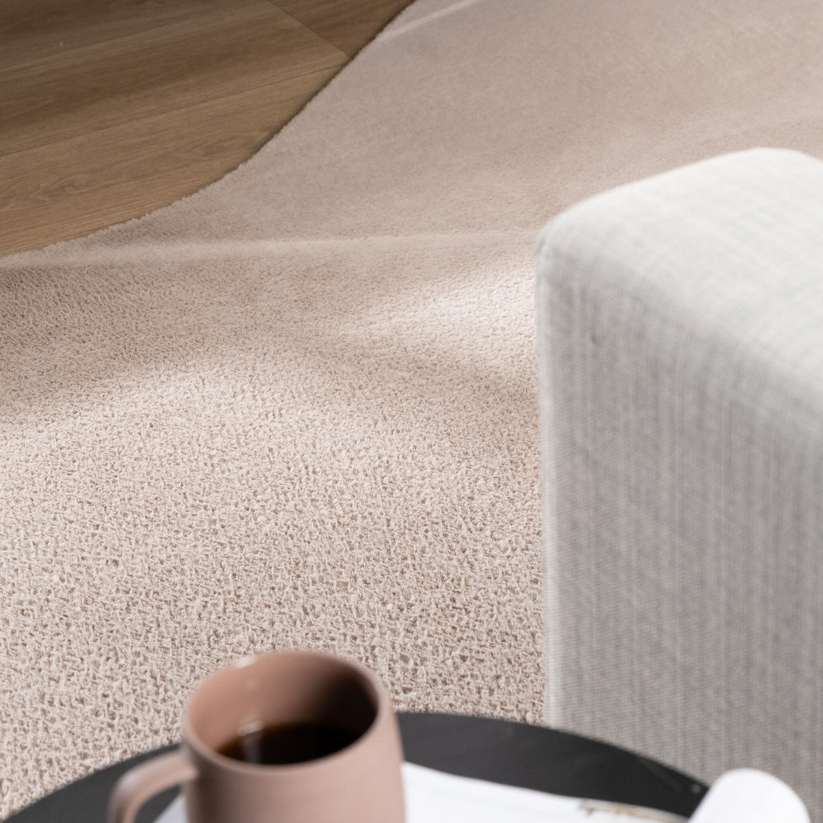 Soft Low-Pile Rug – Cozy Ripple Taupe