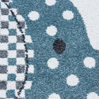 Round children's floor rug - Anna Elephant Umbrella Blue