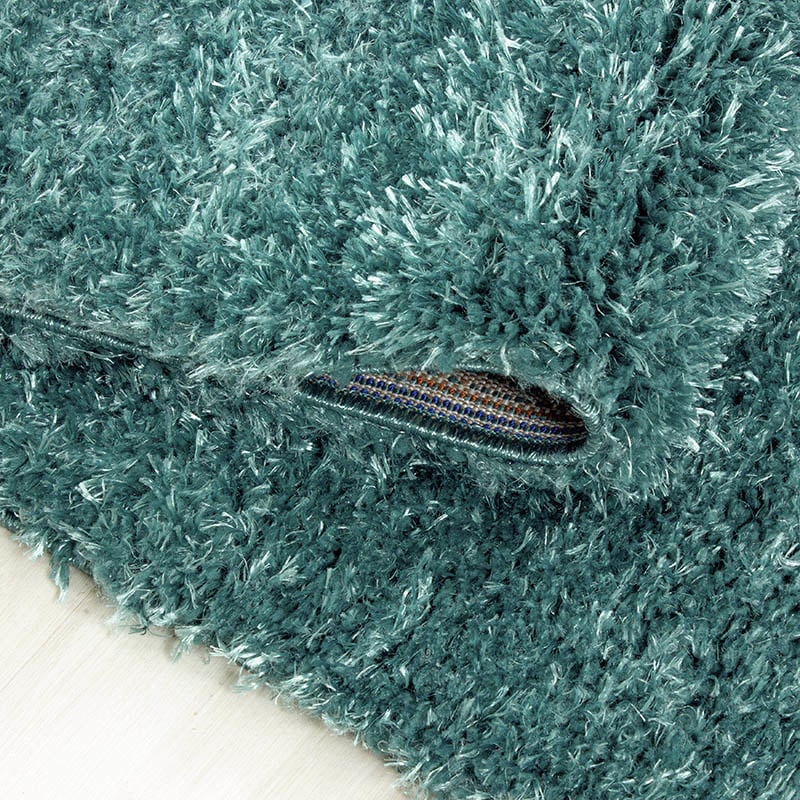Round High Pile Floor Rug - Blushy Turquoise