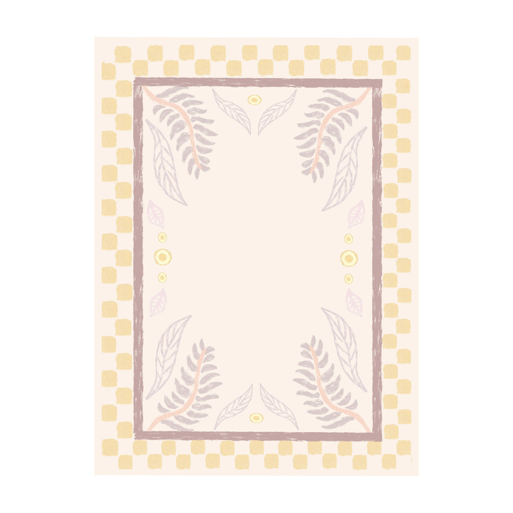 Outdoor Rug - Oasis Leaves Yellow/Lilac
