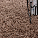 Round High-Pile Floor Rug - Life Mocha