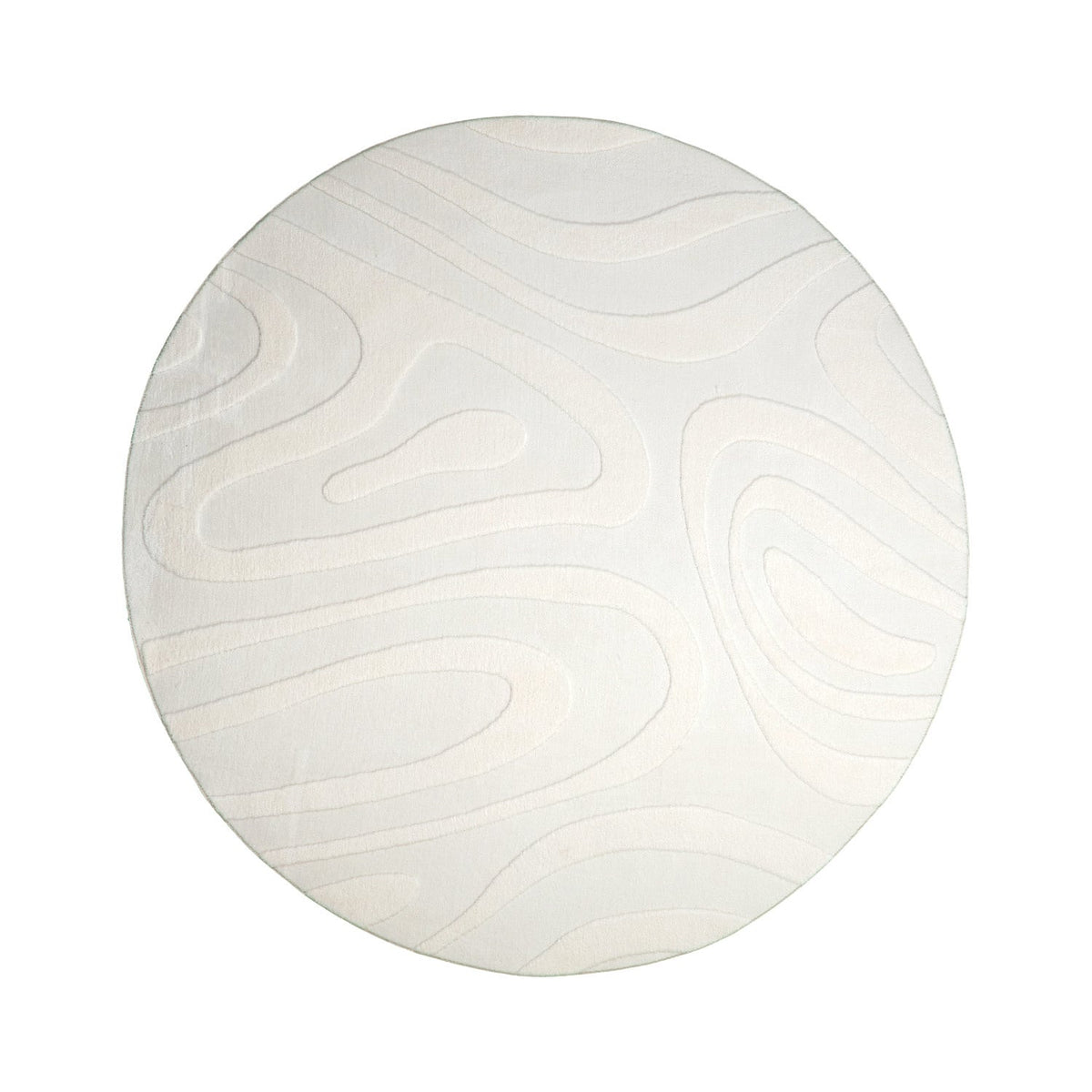 Round Scandinavian Rug - Charm Shapes White