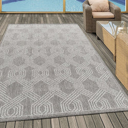 Jute Outdoor Rug - Aruba Pattern Grey