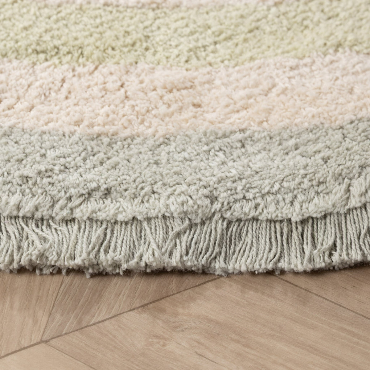 Oval washable children's rug - Milo Green