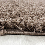 Round High-Pile Floor Rug - Life Mocha