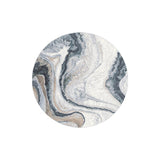 Round Modern Floor Rug - Aspen Blue 8656