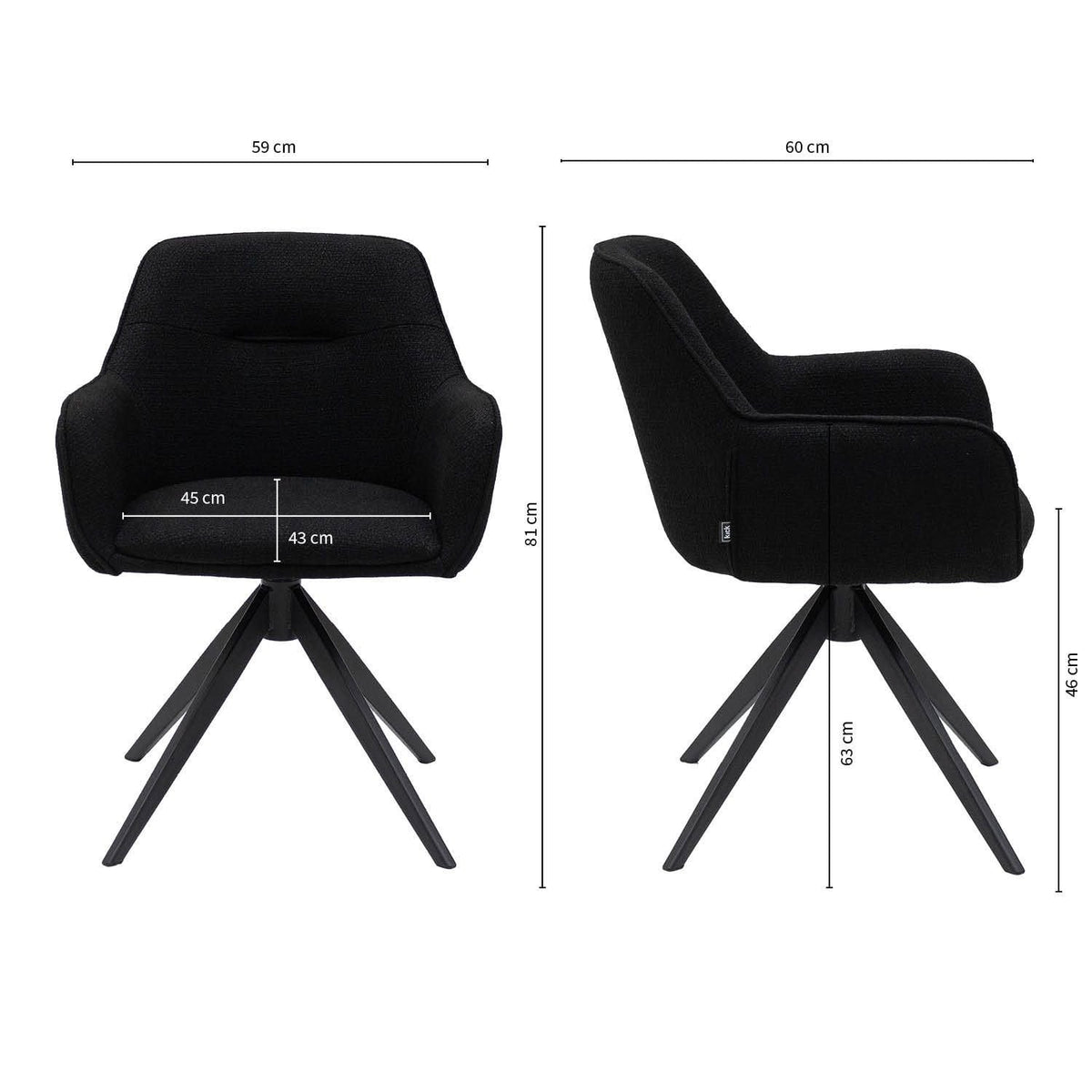 Swivel Chair - Arne Black