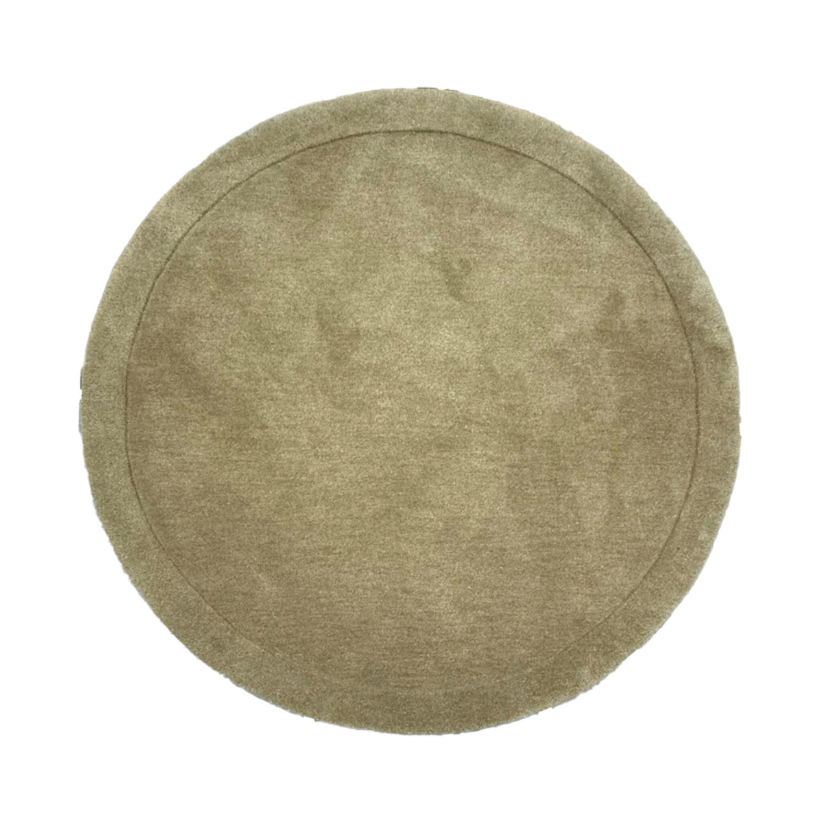 Round rug - Isara Border Olive Green