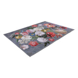 Floral floor rug - Fleur Grey