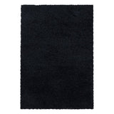 High-pile floor rug - Softy Black