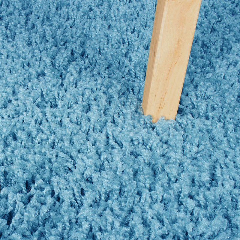 Round High Pile Rug - Solid Turquoise