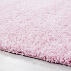 Round High-Pile Floor Rug - Life Pink
