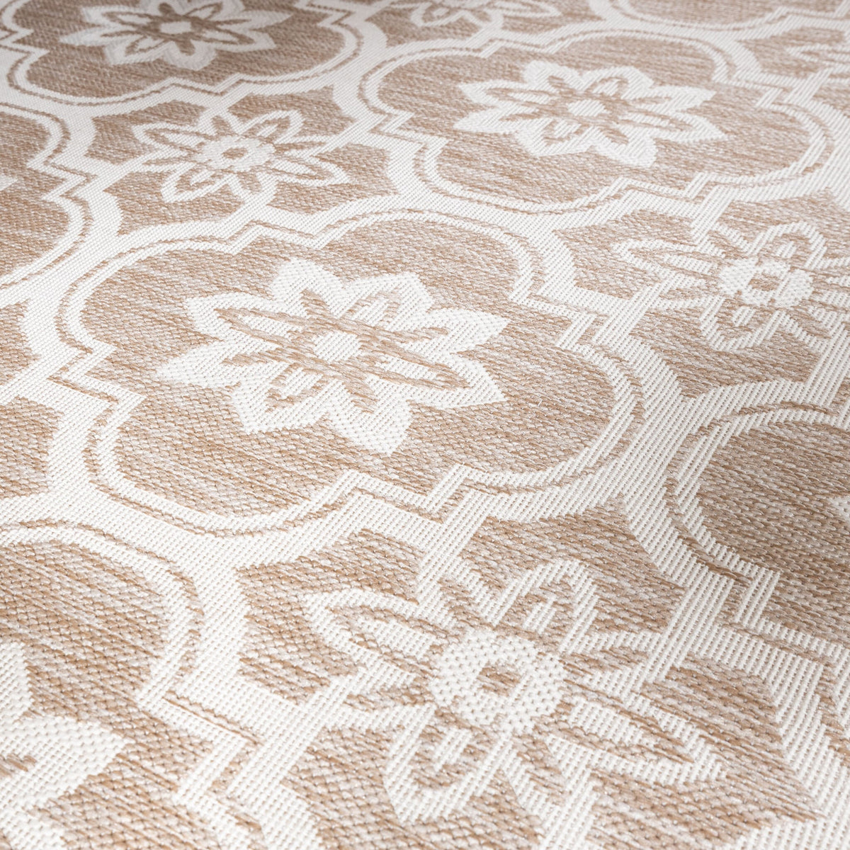 Round Outdoor Rug – Rio Flower Beige