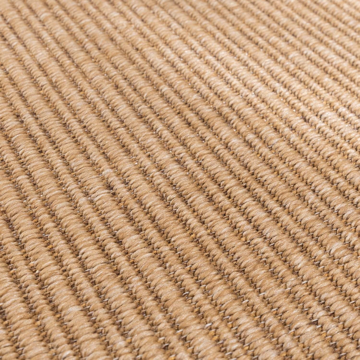 Round Jute Outdoor Rug - Mavi Border Cream/Brown