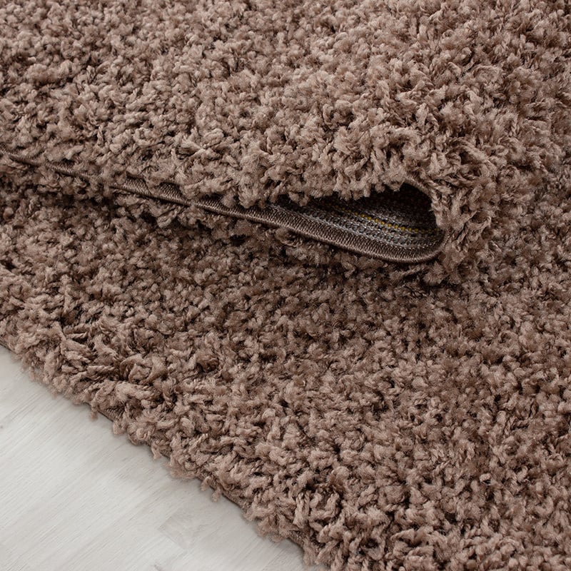 Round high-pile floor rug - Sade Mocha