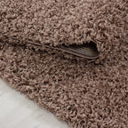 Round high-pile floor rug - Sade Mocha