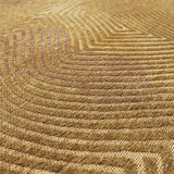 Round Modern Floor Rug - Meditation Coral 9226 Ocher Yellow