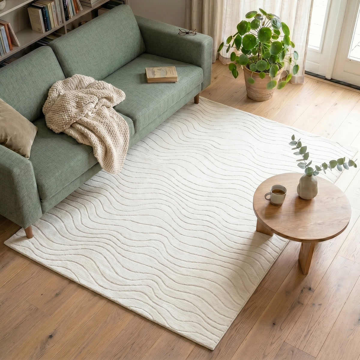 Scandinavian Rug - Charm Waves White