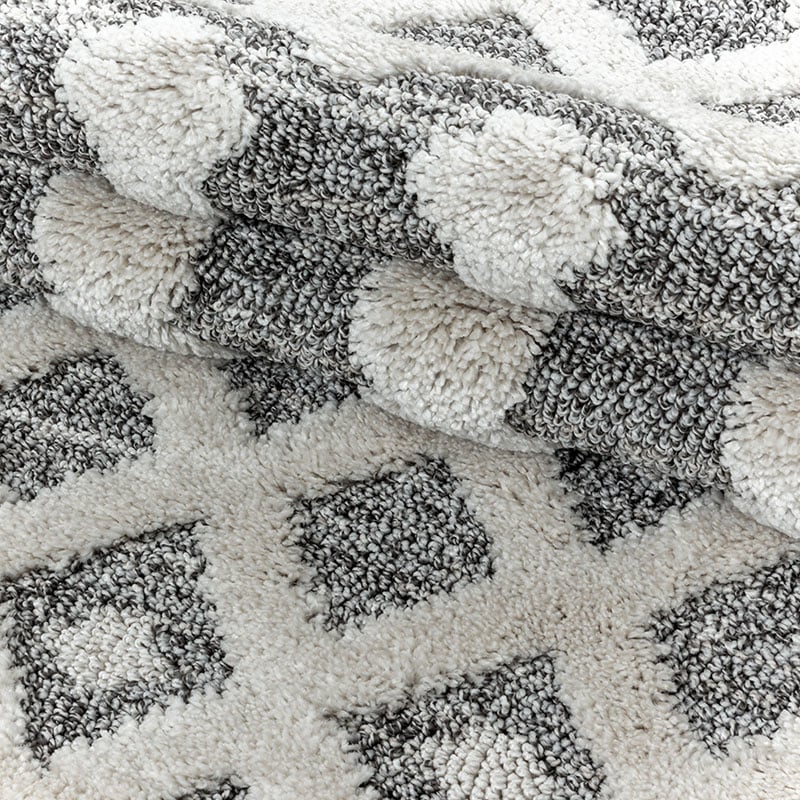 Scandinavian Floor Rug - Pitea Knot Grey/Cream