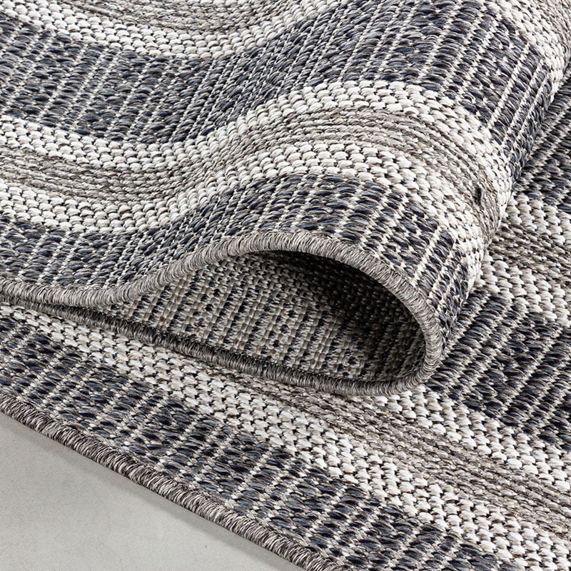 Jute Outdoor Rug - Aruba Double-Edge Grey