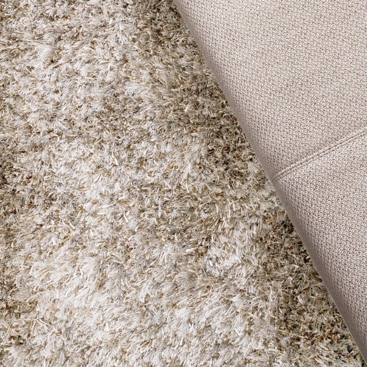 Round Shaggy Rug - Grace White