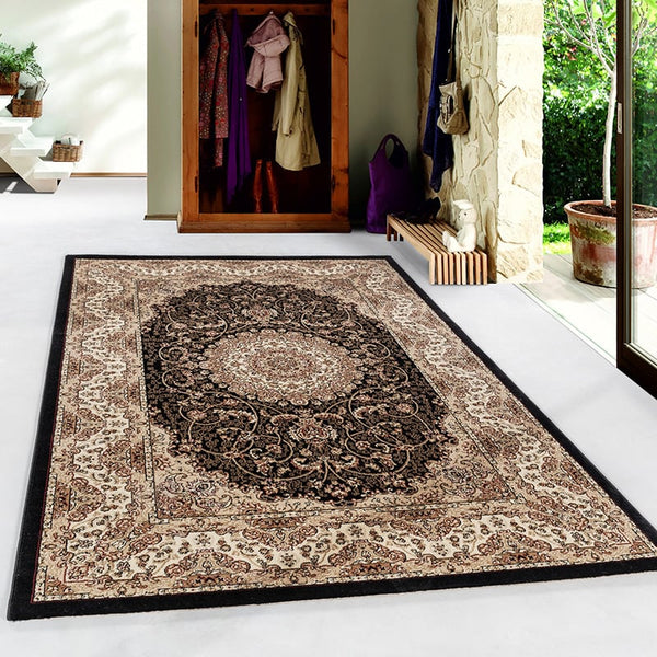 ウィル・モーゼス シルクスクリーン Perzisch vloerkleed - Kashmir Zwart 2606 | Sfeervol – Volero