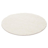 Round High Pile Rug - Solid White