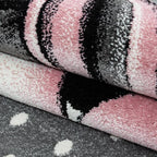 Round children's floor rug - Anna Unicorn Pink