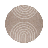 Round Indoor Outdoor Rug - Sierra Arches Beige/Cream