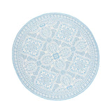 Round Outdoor Rug - Summer Oriental Light Blue