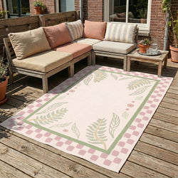 Outdoor Rug - Oasis Leaves Pink/Green
