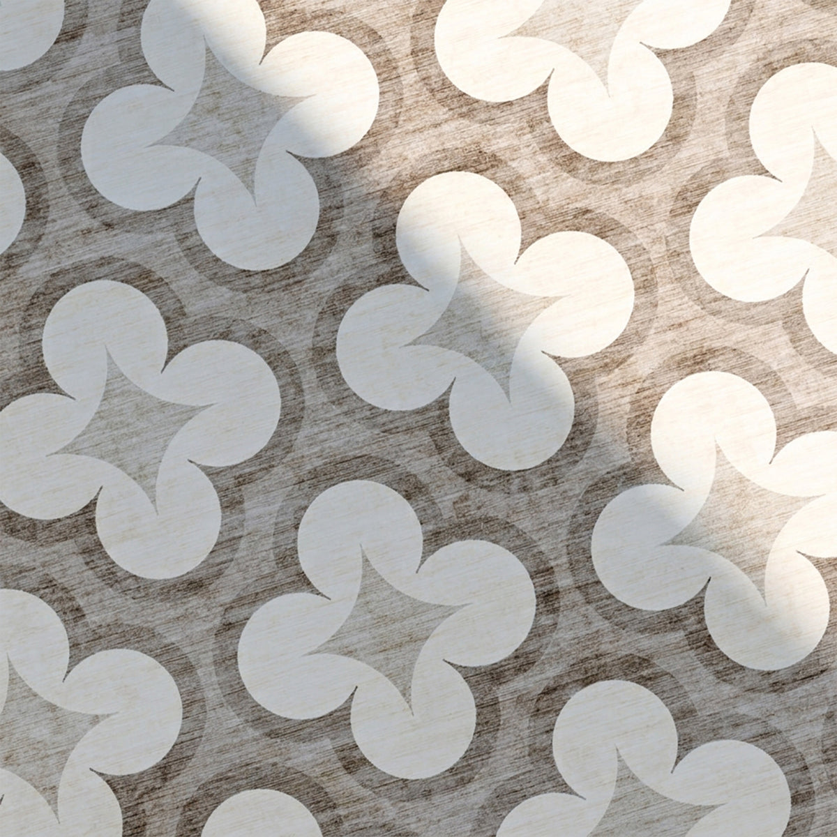 Geometrisch buitenkleed - Mosaic Clover Creme