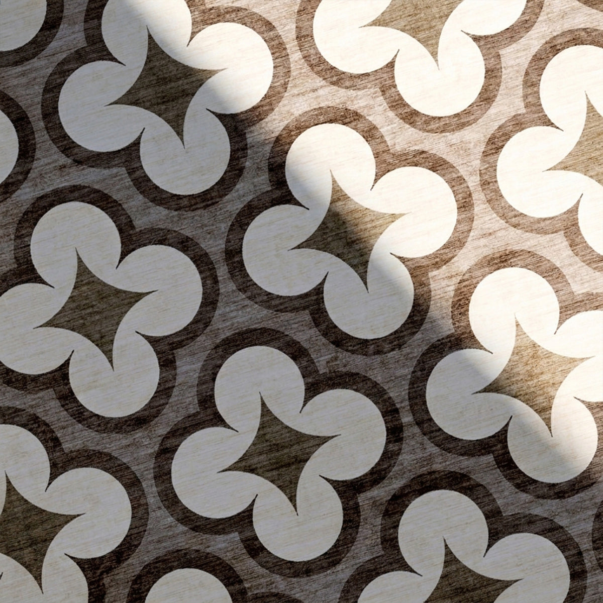 Geometrisch buitenkleed – Mozaïek Klaver Terracotta