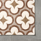 Geometrisch buitenkleed – Mozaïek Klaver Terracotta