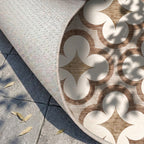 Geometrisch buitenkleed – Mozaïek Klaver Terracotta