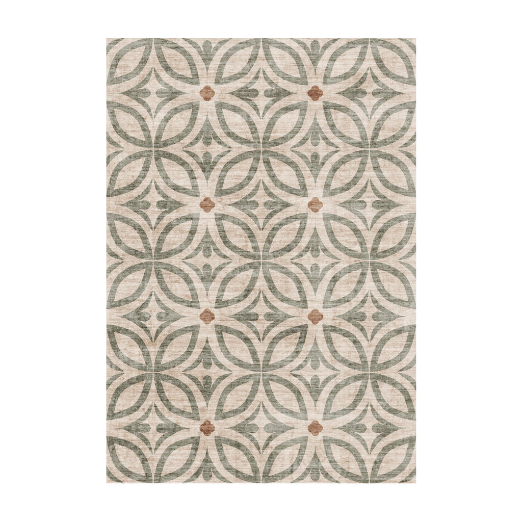 Geometrisch buitenkleed - Mosaic Petal Groen