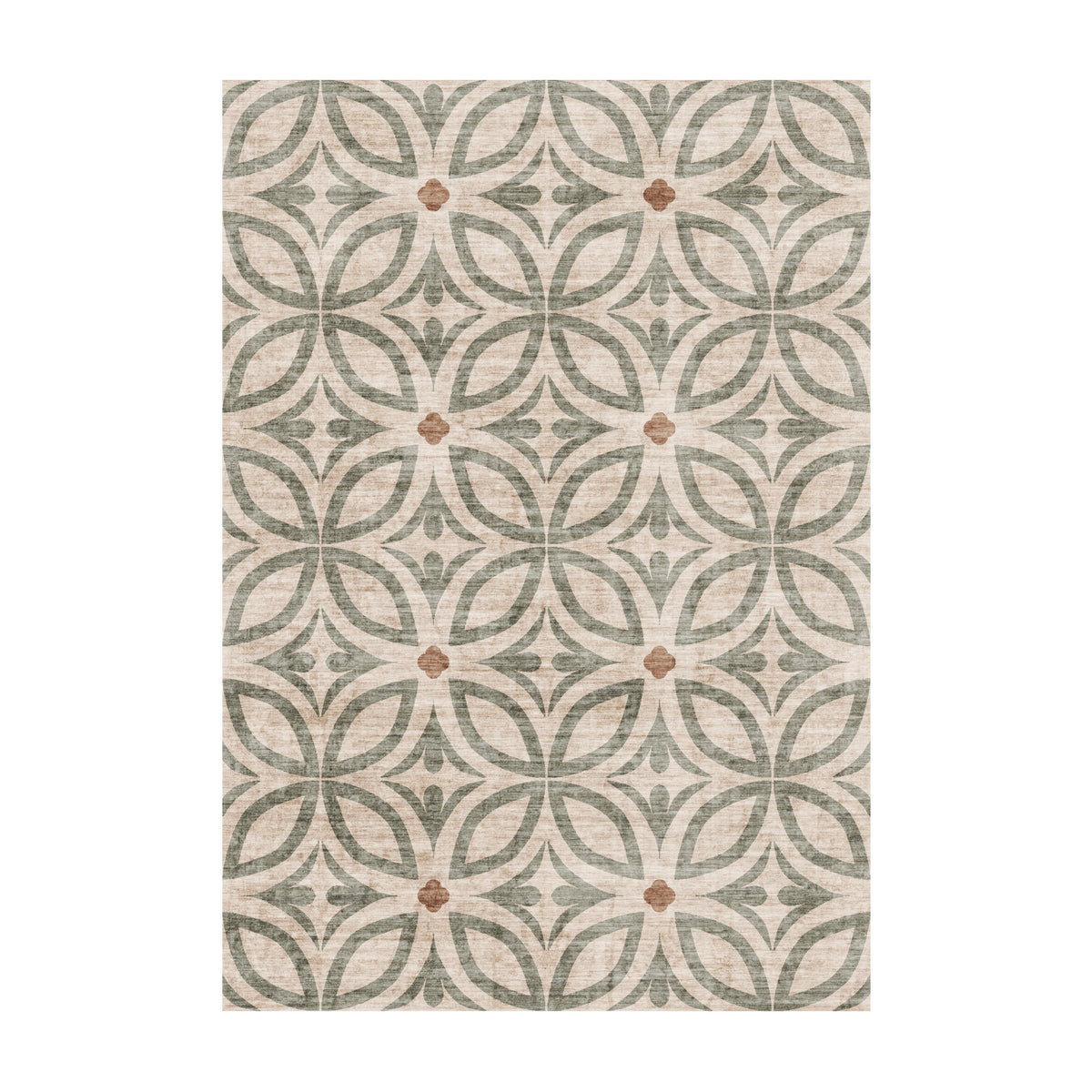 Geometrisch buitenkleed - Mosaic Petal Groen
